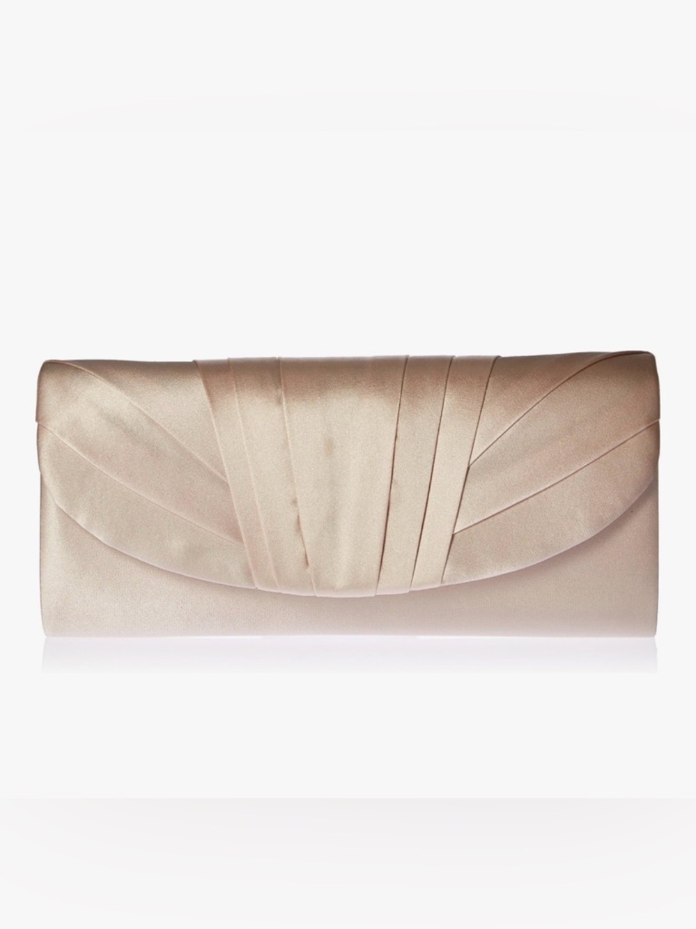 Satin Pleated Champagne Clutch